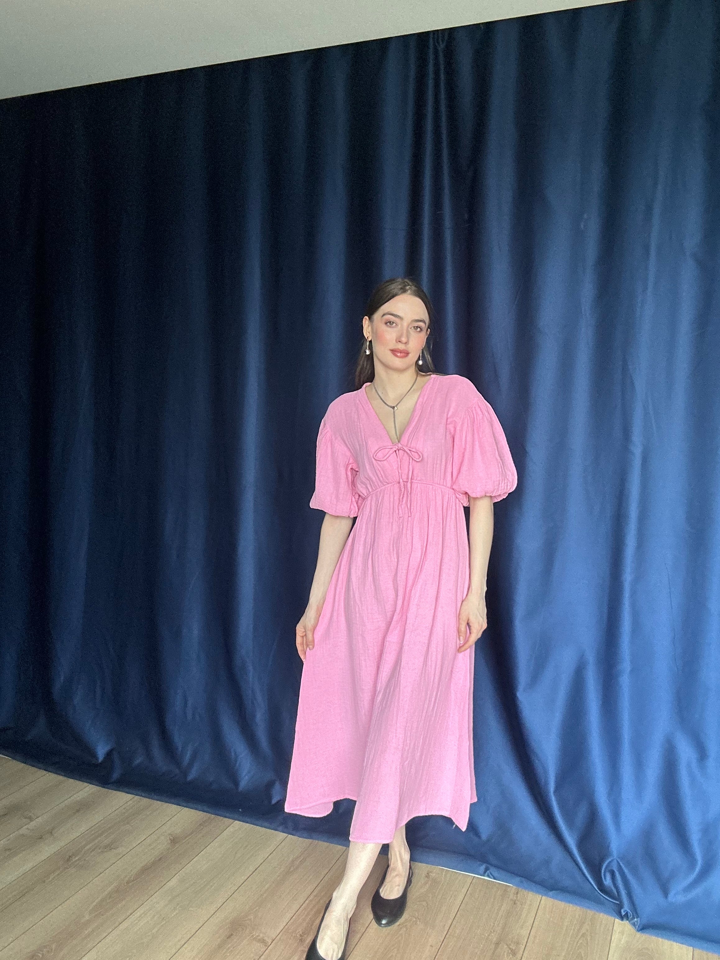 WOMEN'S NEW SEASON SUMMER LONG MUSLIN DRESS