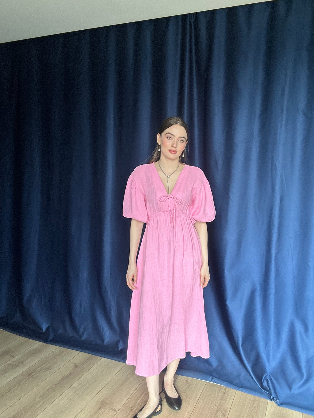 WOMEN'S NEW SEASON SUMMER LONG MUSLIN DRESS