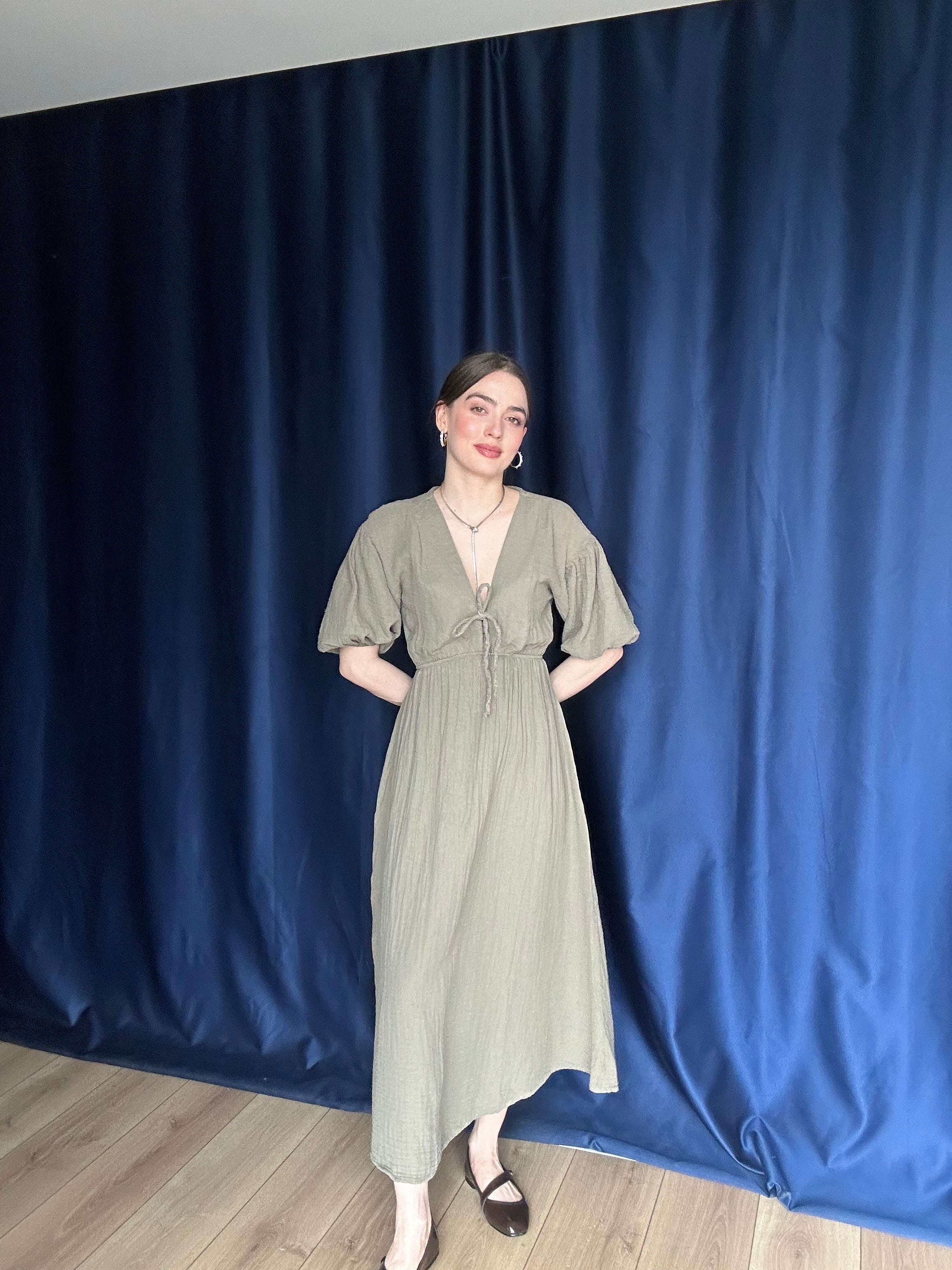 WOMEN'S NEW SEASON SUMMER LONG MUSLIN DRESS