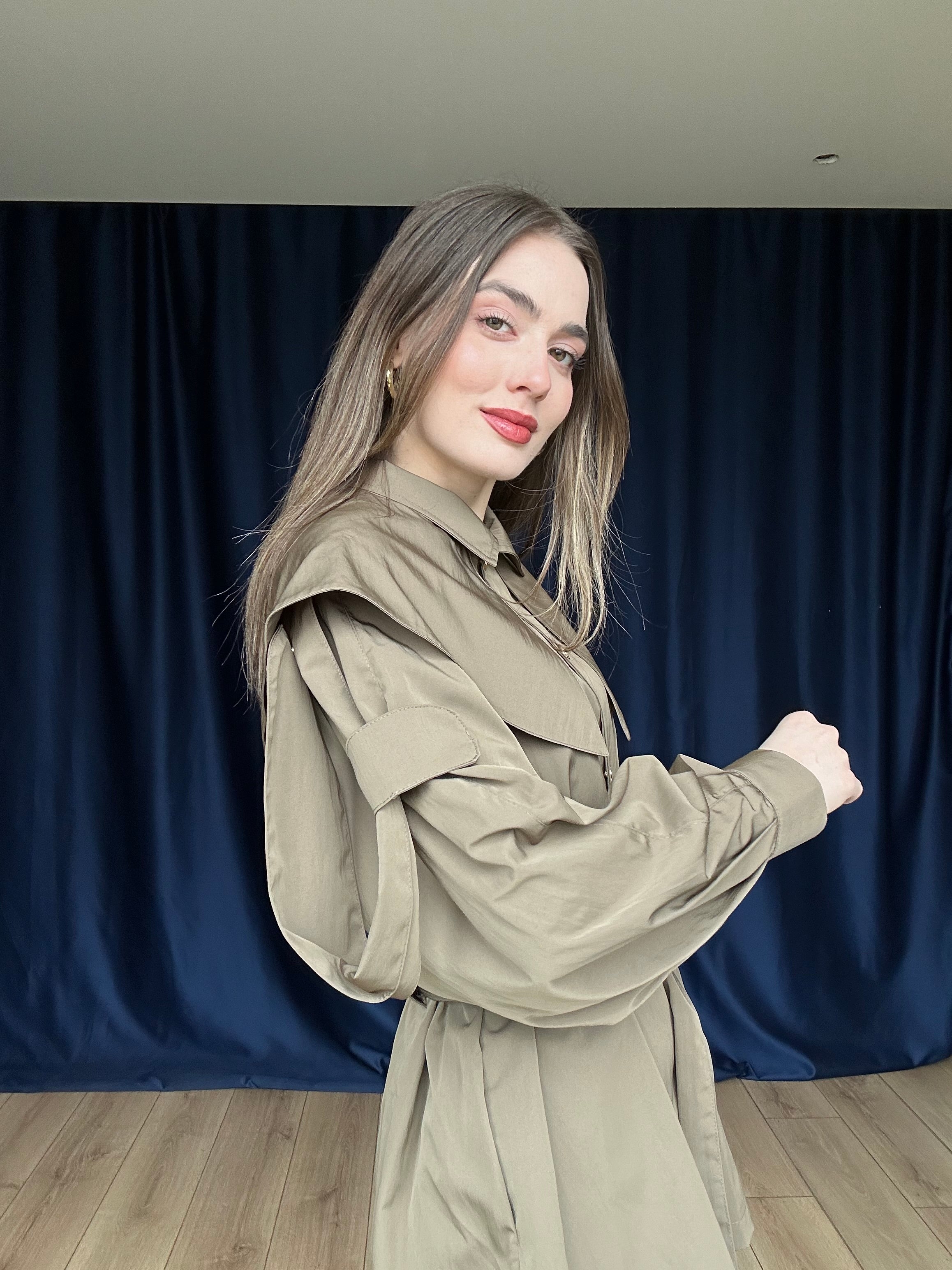 Aec Prive Kadın Couture Apoletli Pelerin Özel Tasarım Ceket- 566998