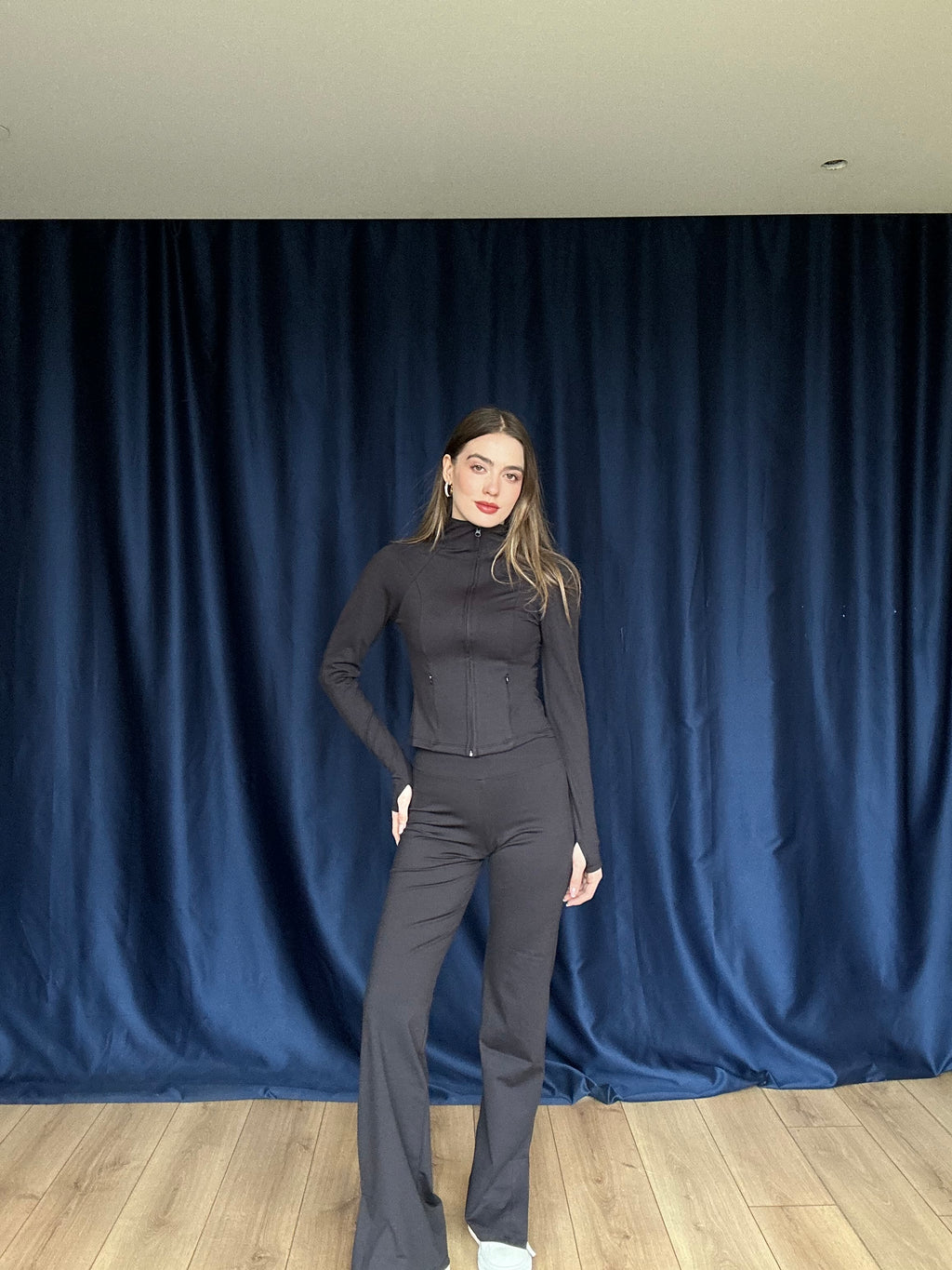 Aec Prive Kadın Bir Beden Küçük Gösteren FitLine Zip Detaylı Takım -43545