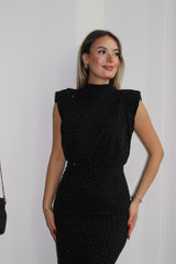 Aec Prive Kadın Maxi Taşlı Elbise