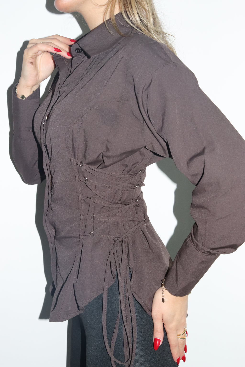 Aec Prive Women's Special Design Elegant Waist-Slimming Shirt -2234