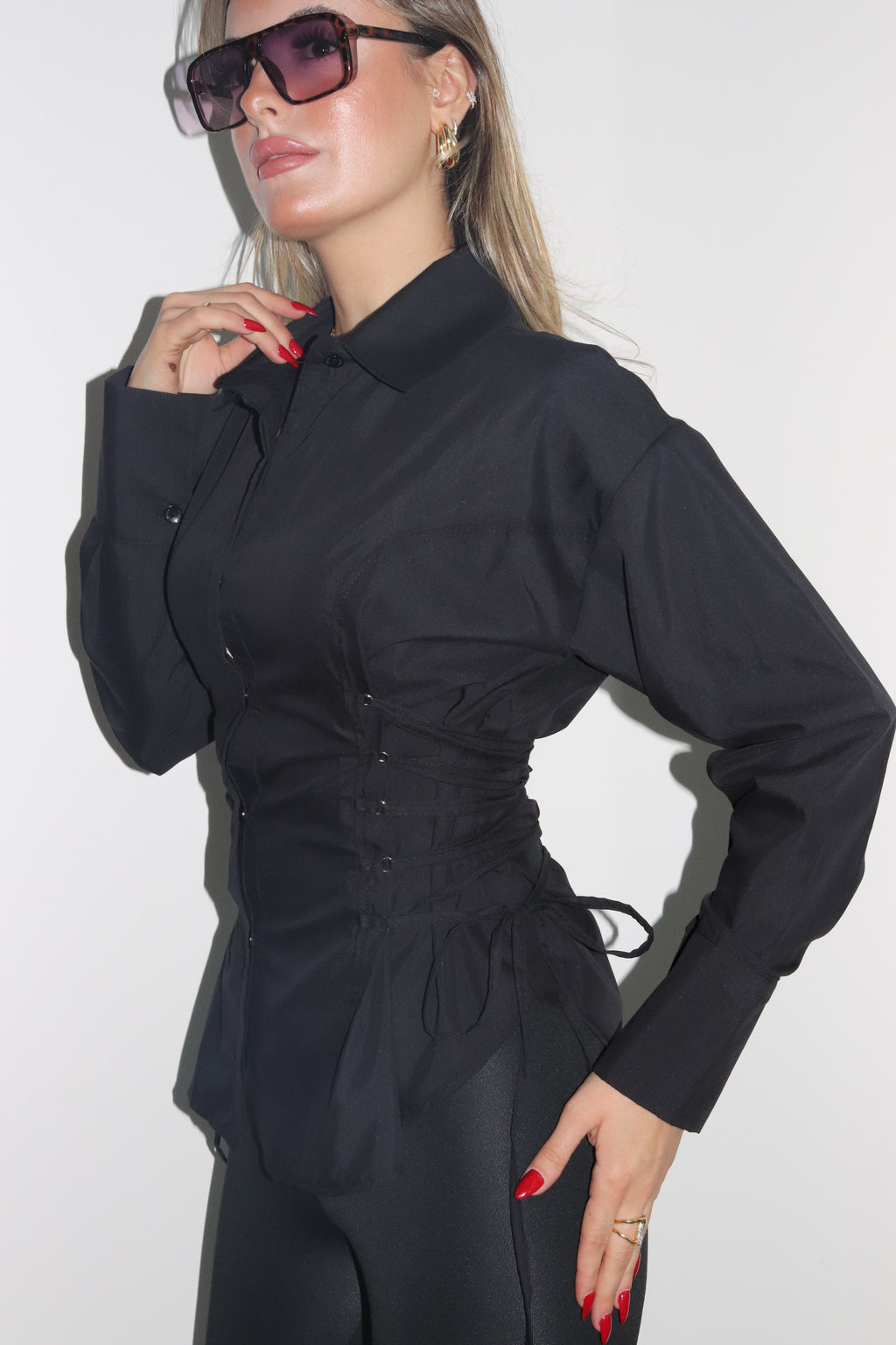 Aec Prive Women's Special Design Elegant Waist-Slimming Shirt -2234