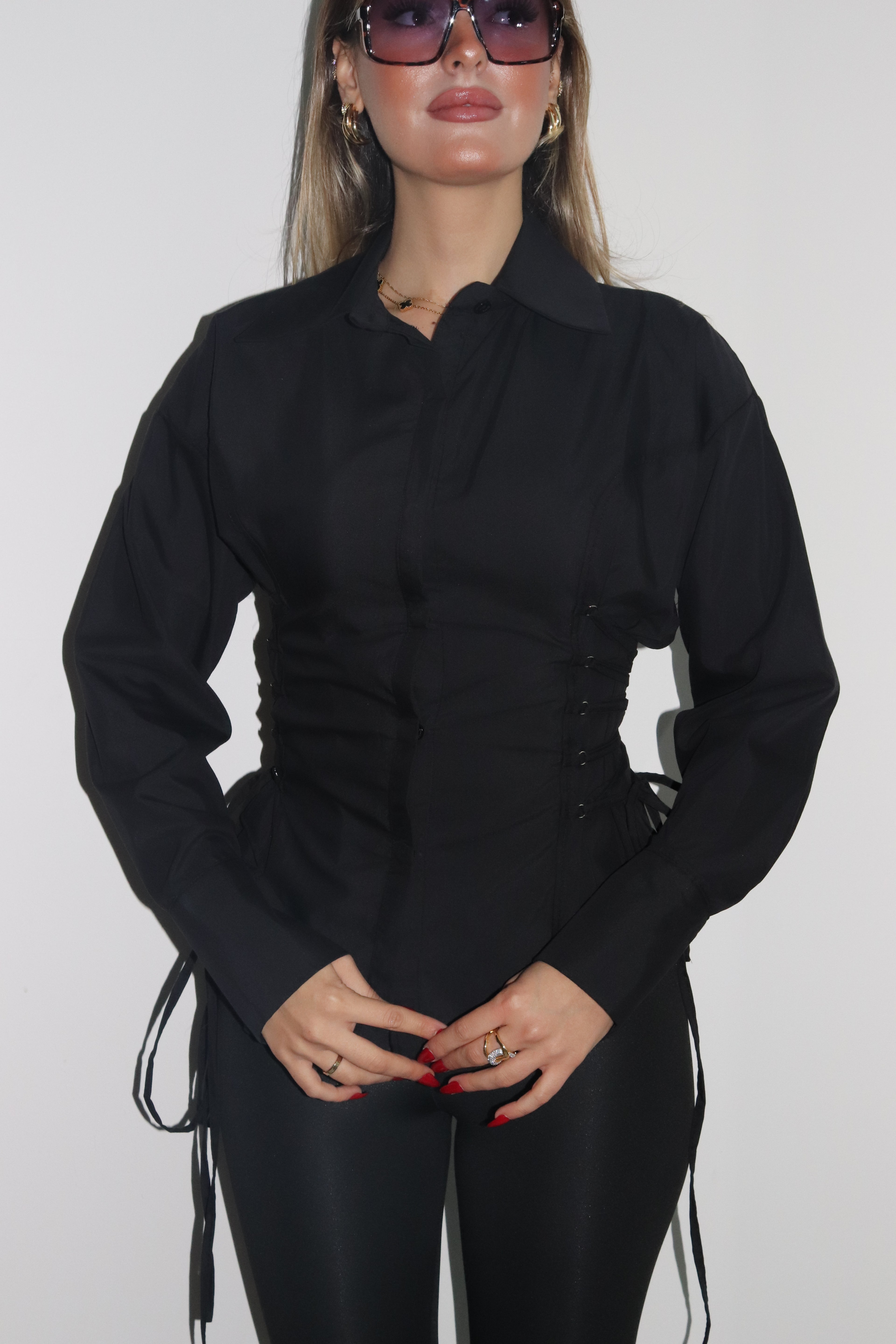 Aec Prive Women's Special Design Elegant Waist-Slimming Shirt -2234