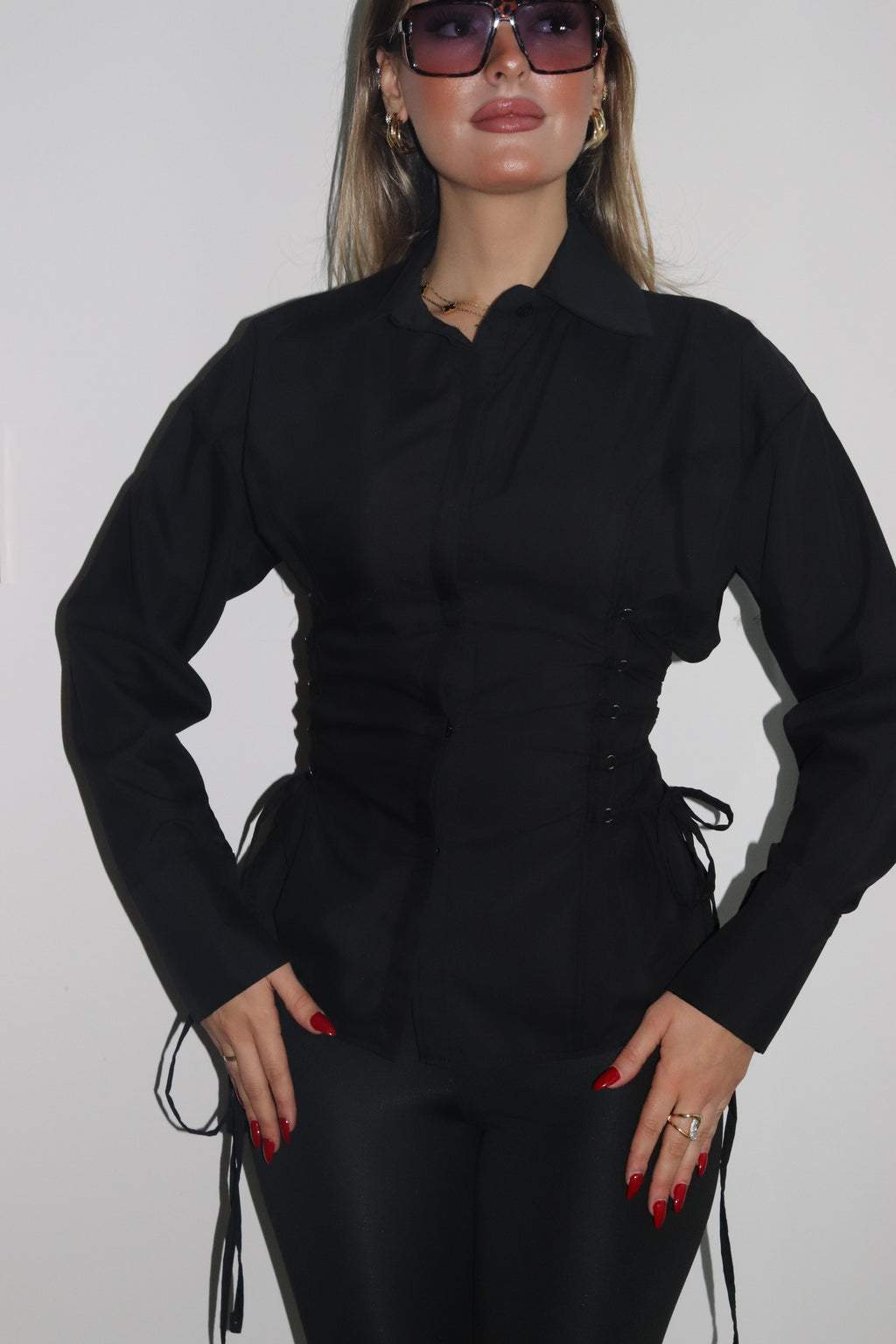Aec Prive Women's Special Design Elegant Waist-Slimming Shirt -2234