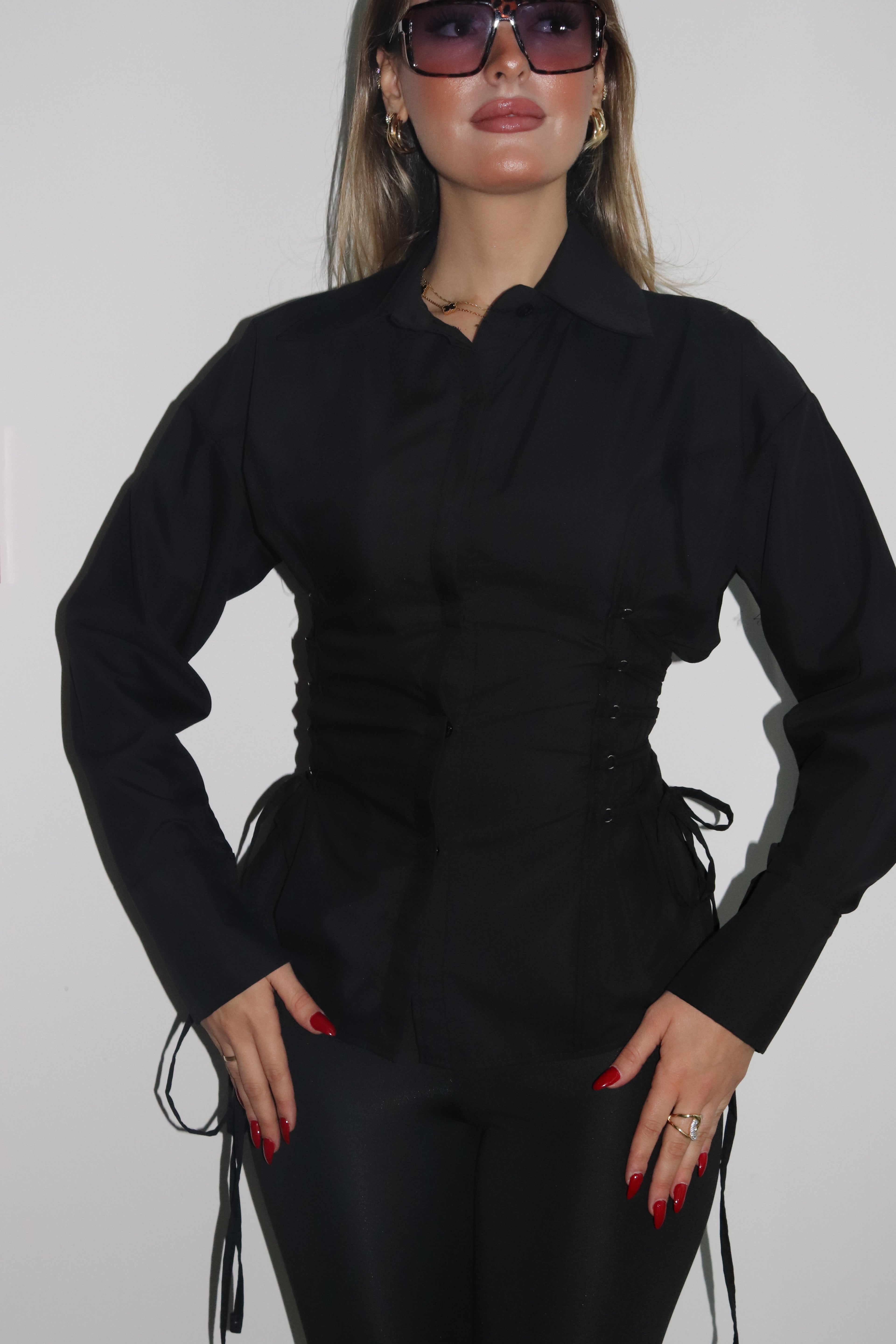 Aec Prive Women's Special Design Elegant Waist-Slimming Shirt -2234