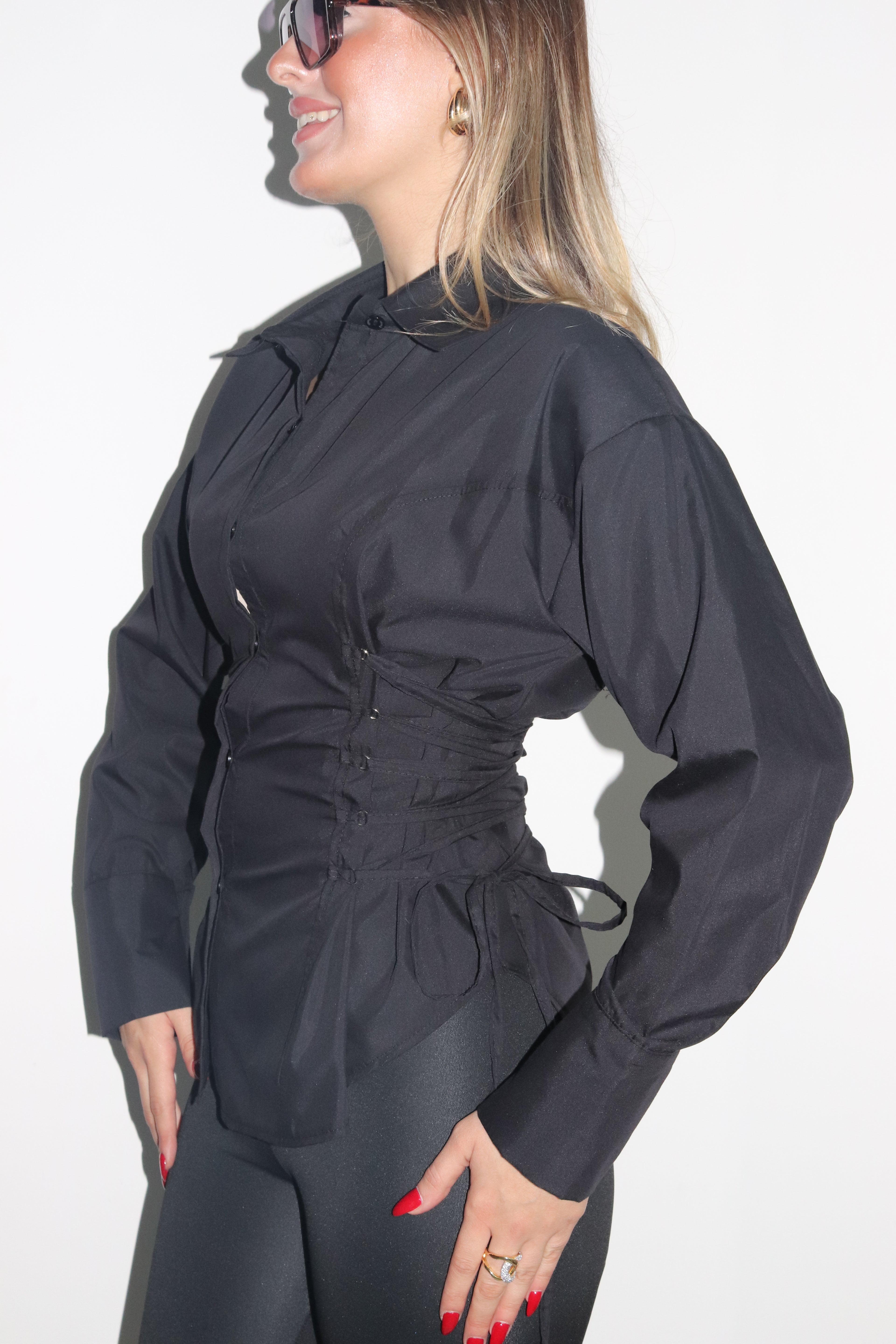 Aec Prive Women's Special Design Elegant Waist-Slimming Shirt -2234