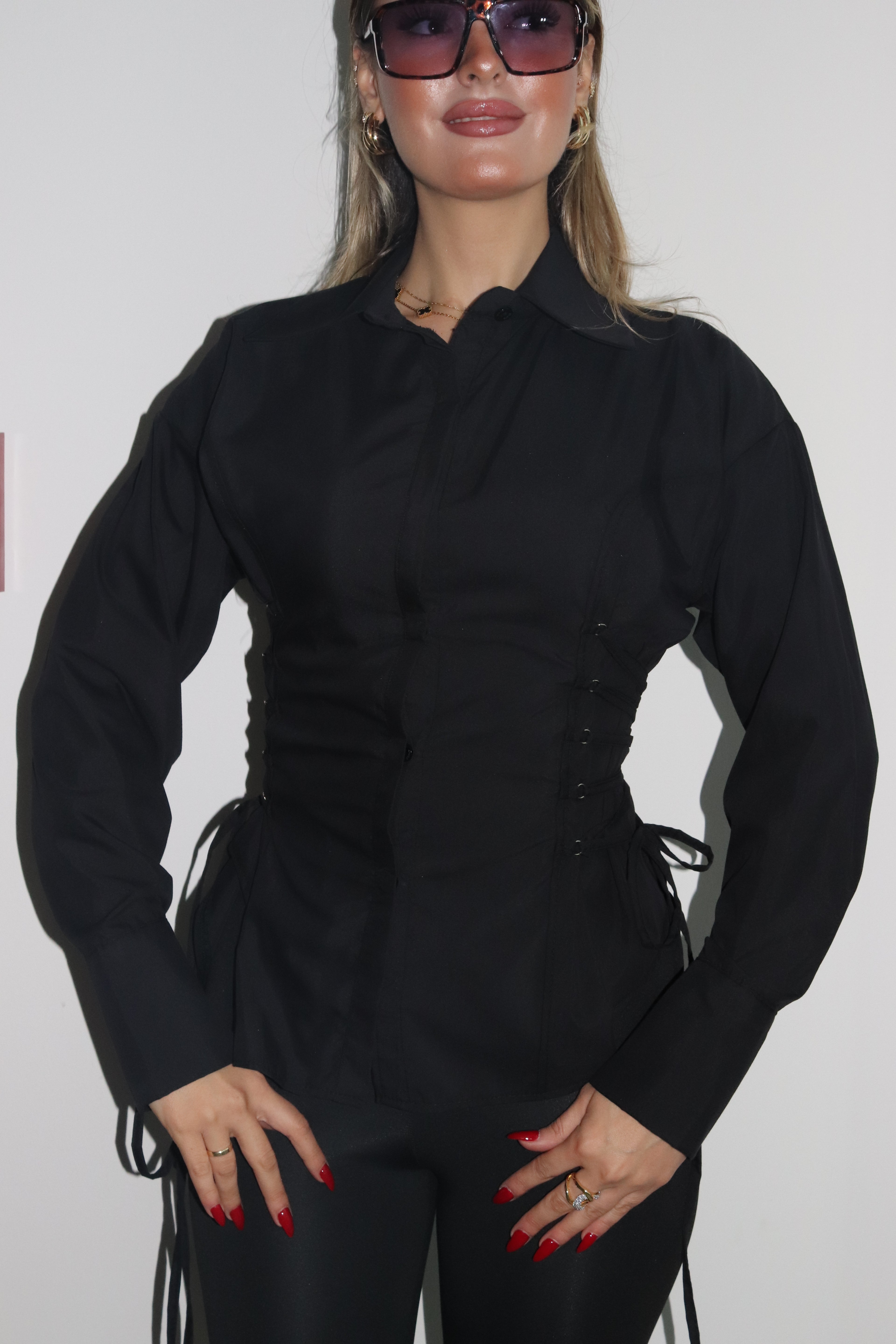 Aec Prive Women's Special Design Elegant Waist-Slimming Shirt -2234