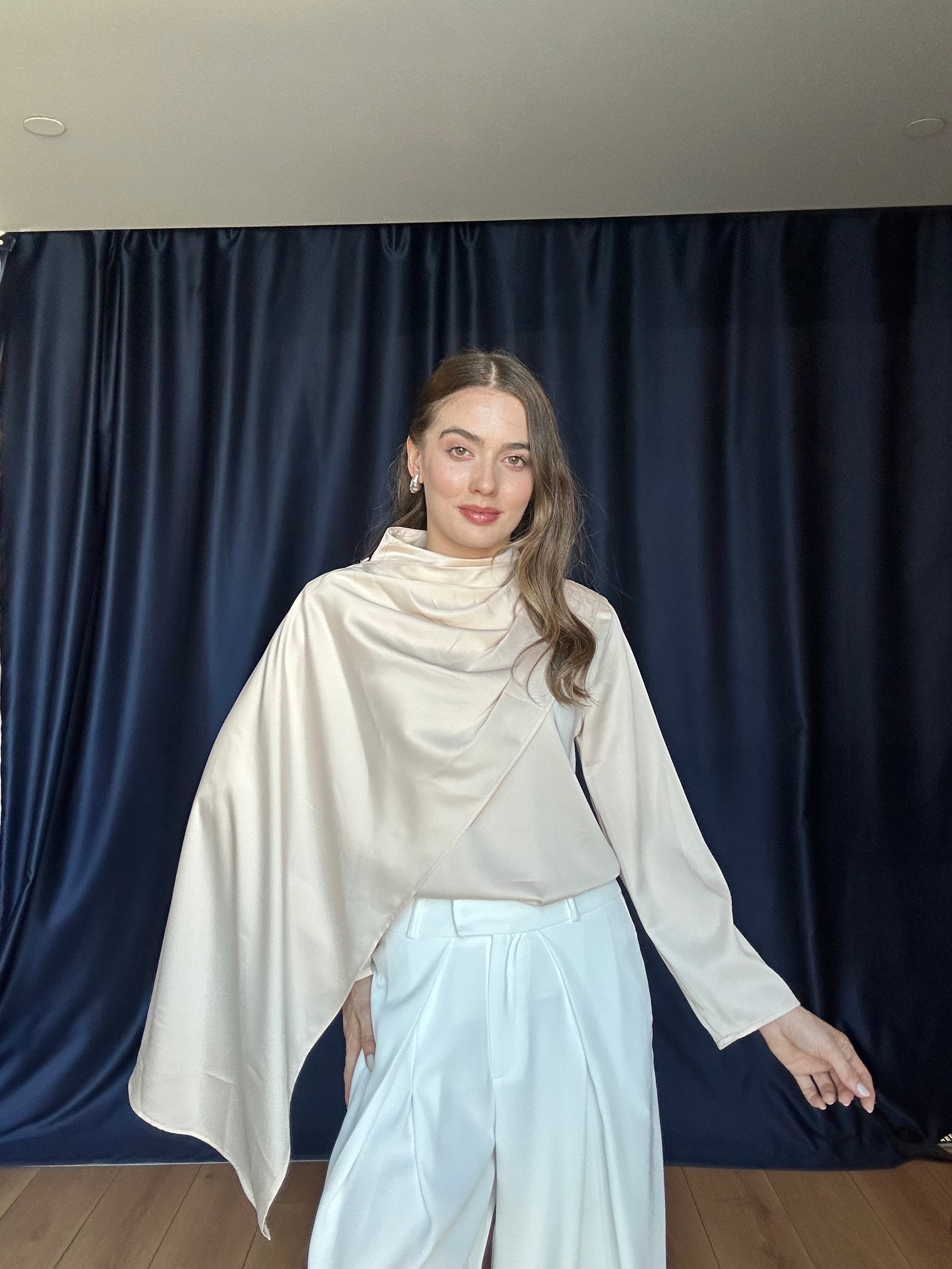 Aec Prive Kadın Lüx Şal Detaylı Bluz-2343