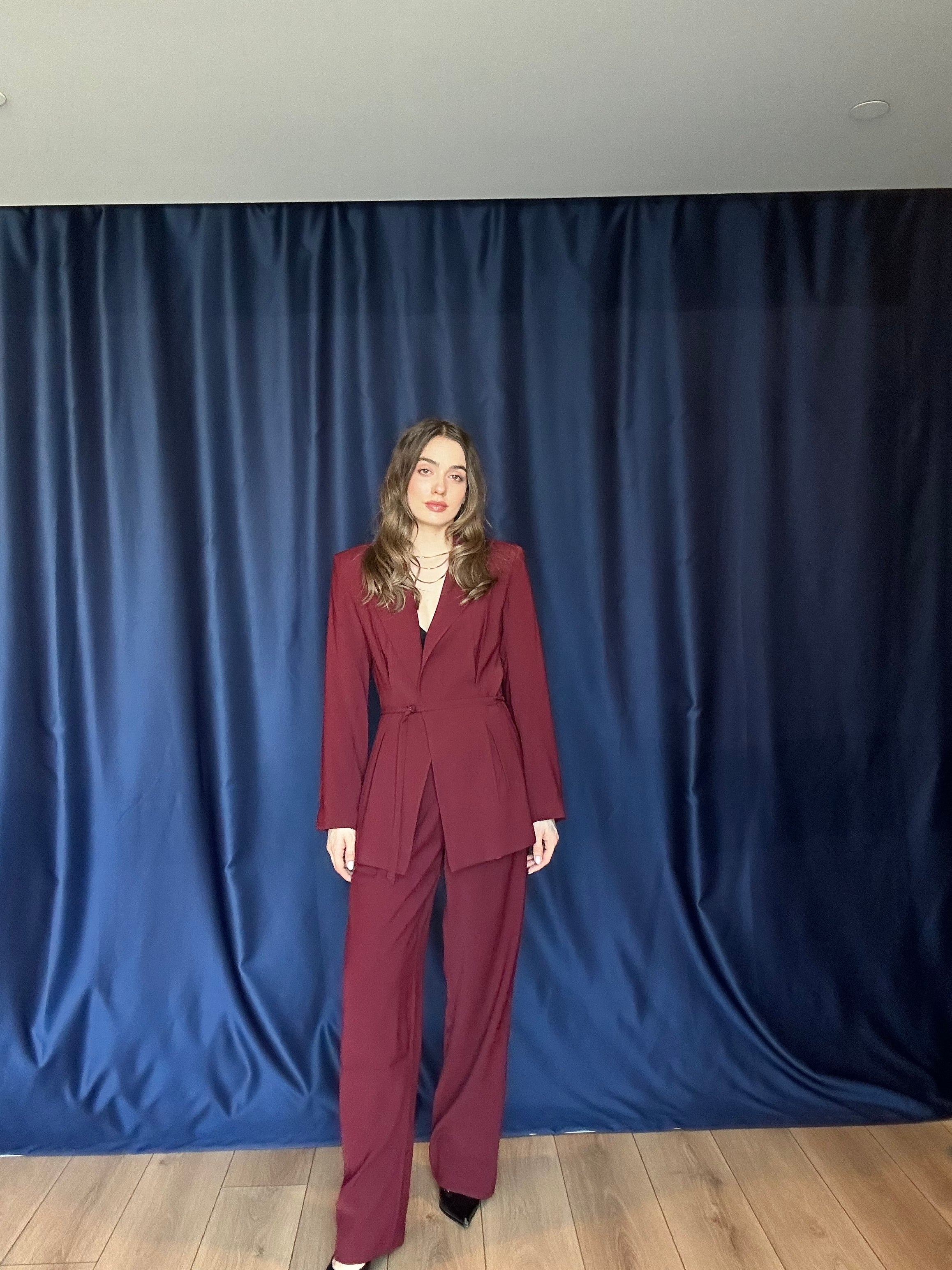 Aec Prive Kadın Lüx Couture  Beli İnce Gösteren Ceket Pantolon Takım -4888