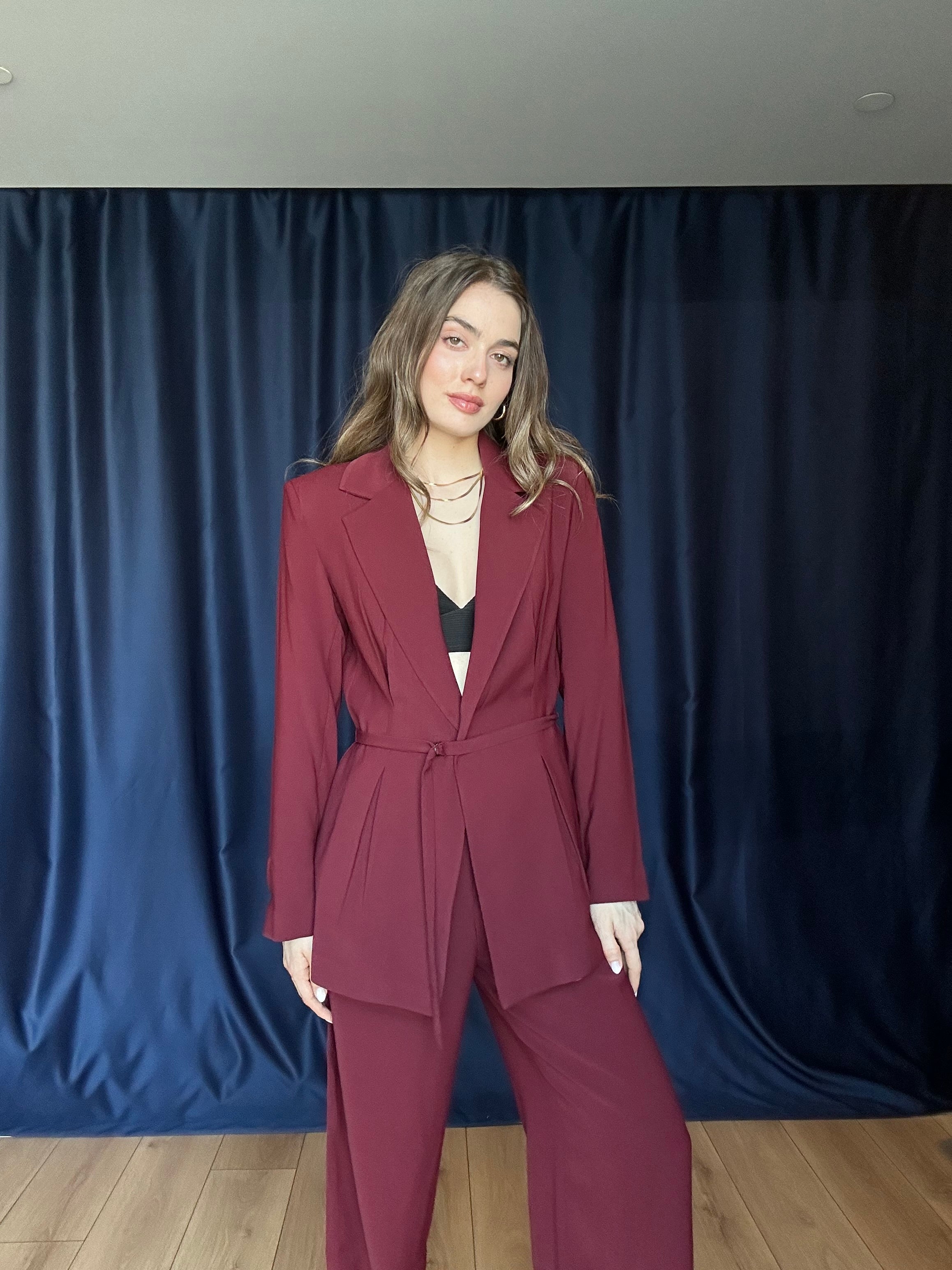 Aec Prive Kadın Lüx Couture  Beli İnce Gösteren Ceket Pantolon Takım -4888