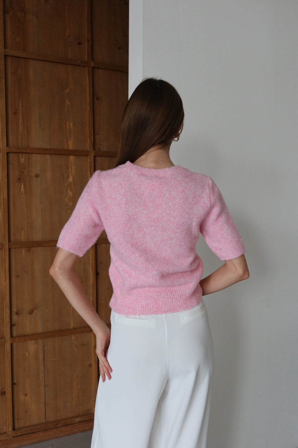 Aec Prive Women's Short Sleeve Plush Sweater