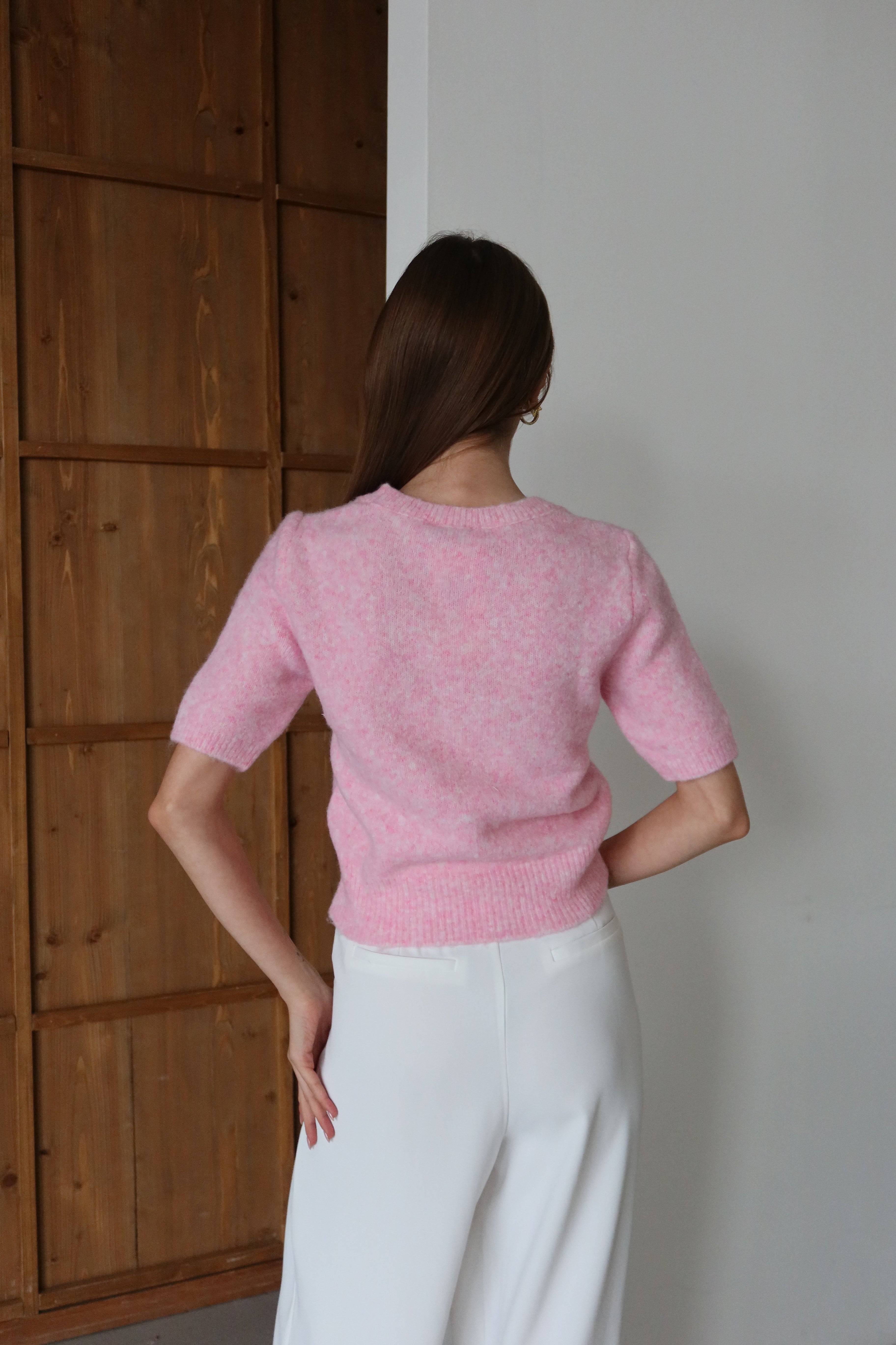 Aec Prive Women's Short Sleeve Plush Sweater