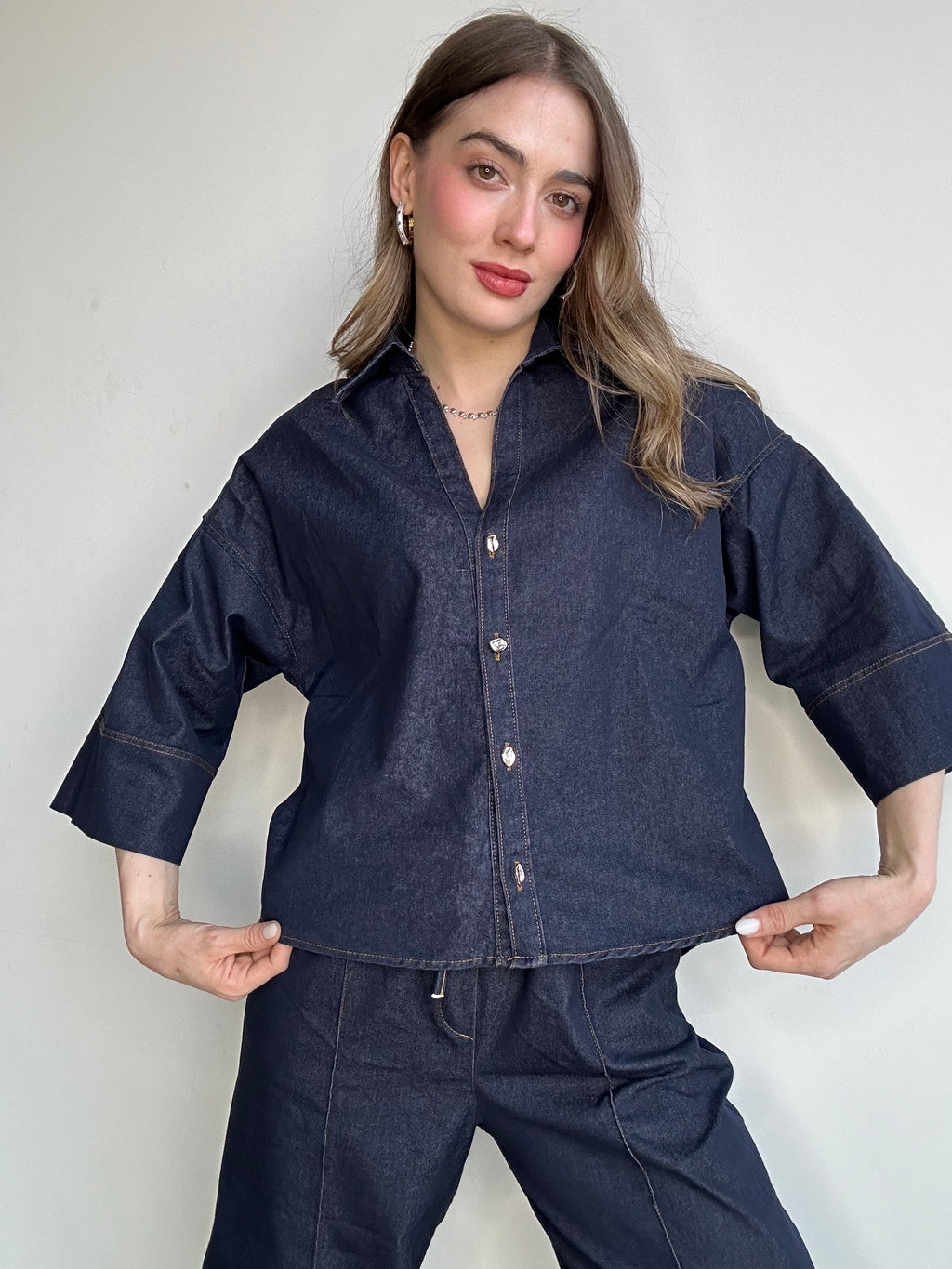 Aec Prive Kadın Denim Gömlek Pantolon Takım