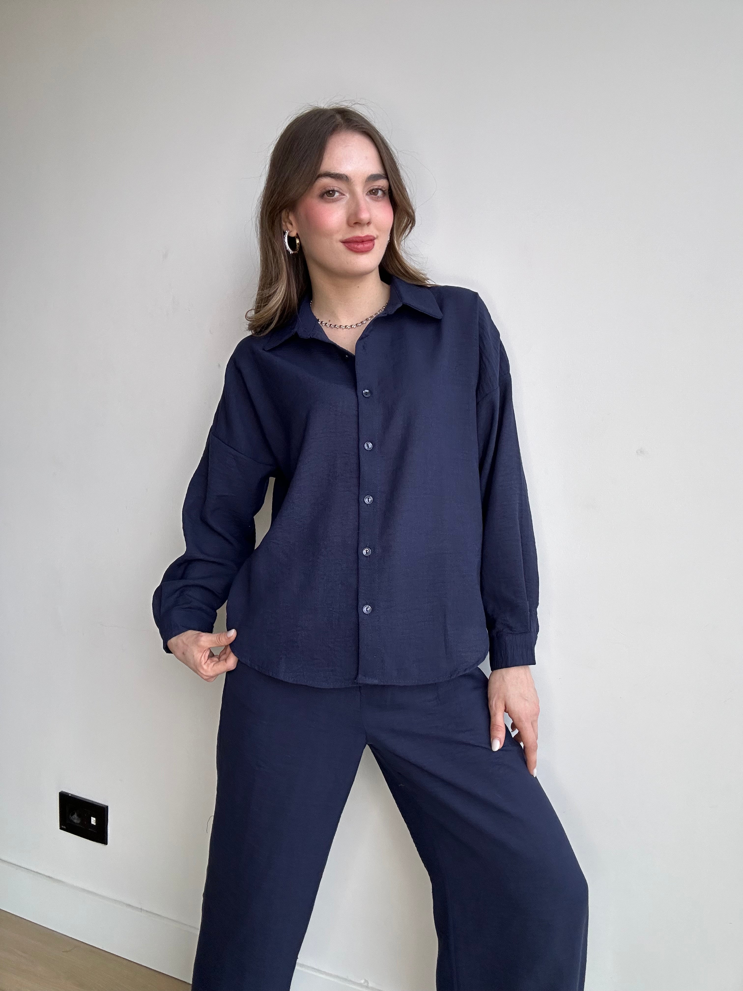 Aec Prive Women's Linen Shirt and Pants Set -4555