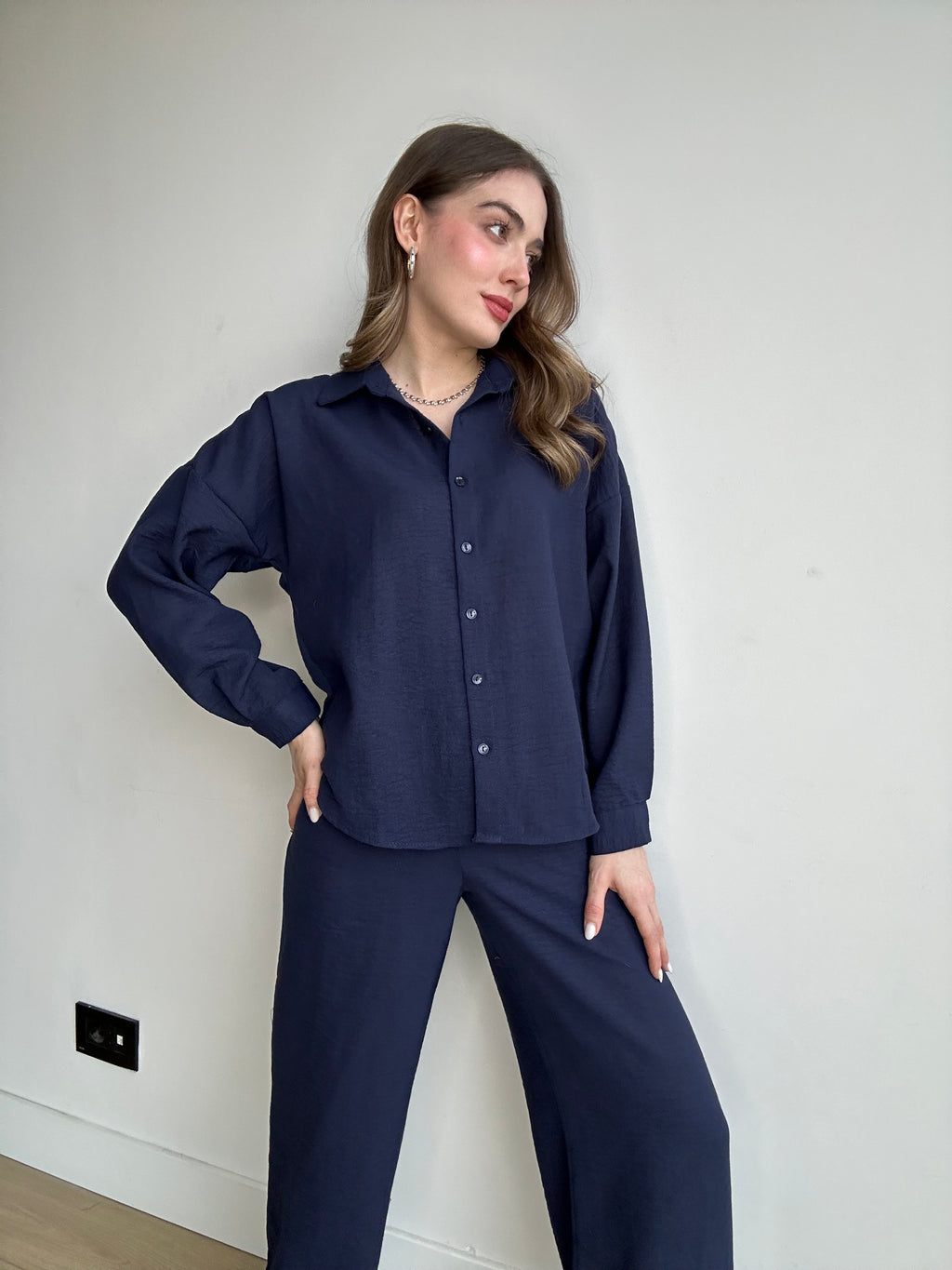 Aec Prive Women's Linen Shirt and Pants Set -4555