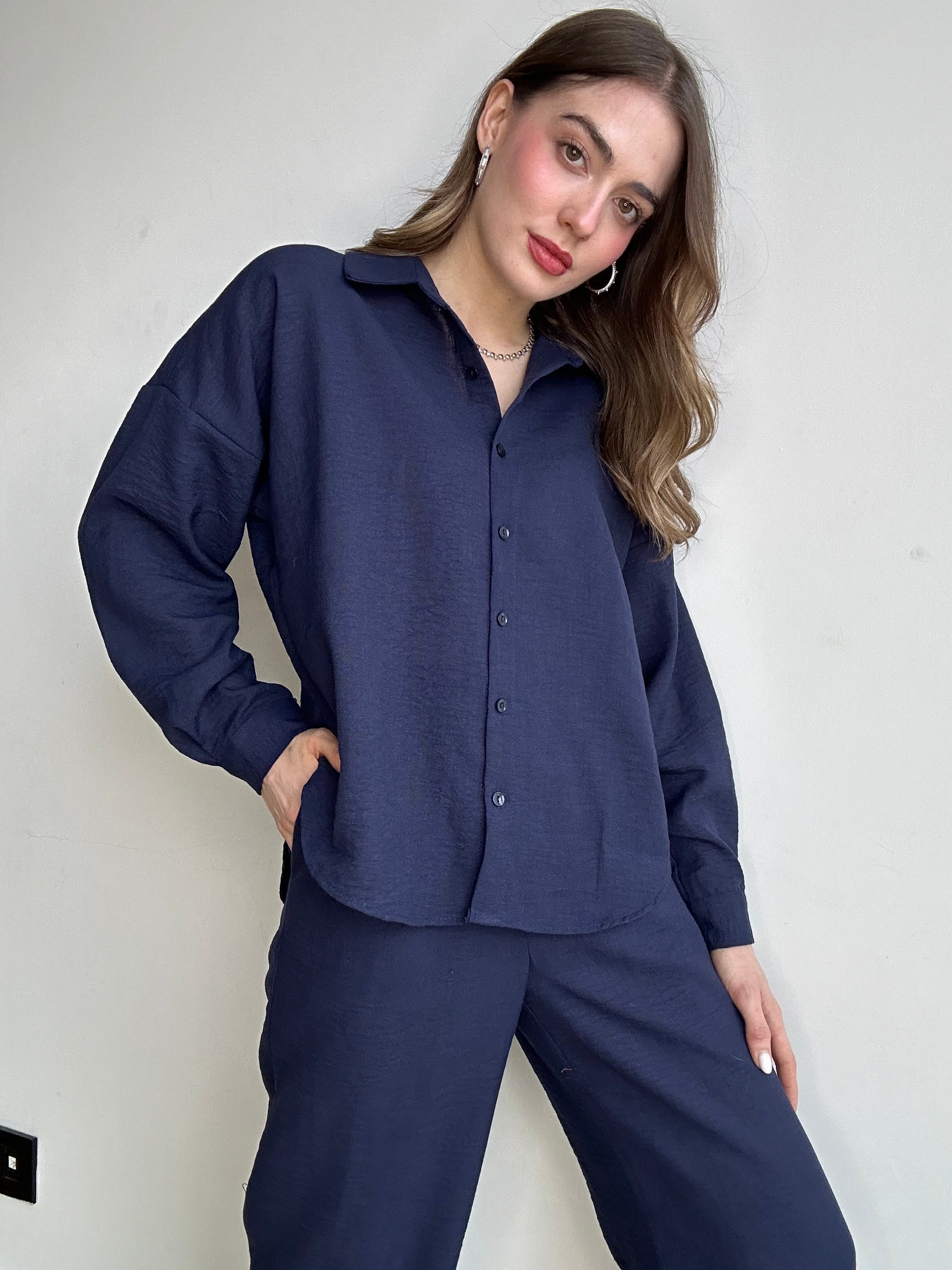 Aec Prive Women's Linen Shirt and Pants Set -4555