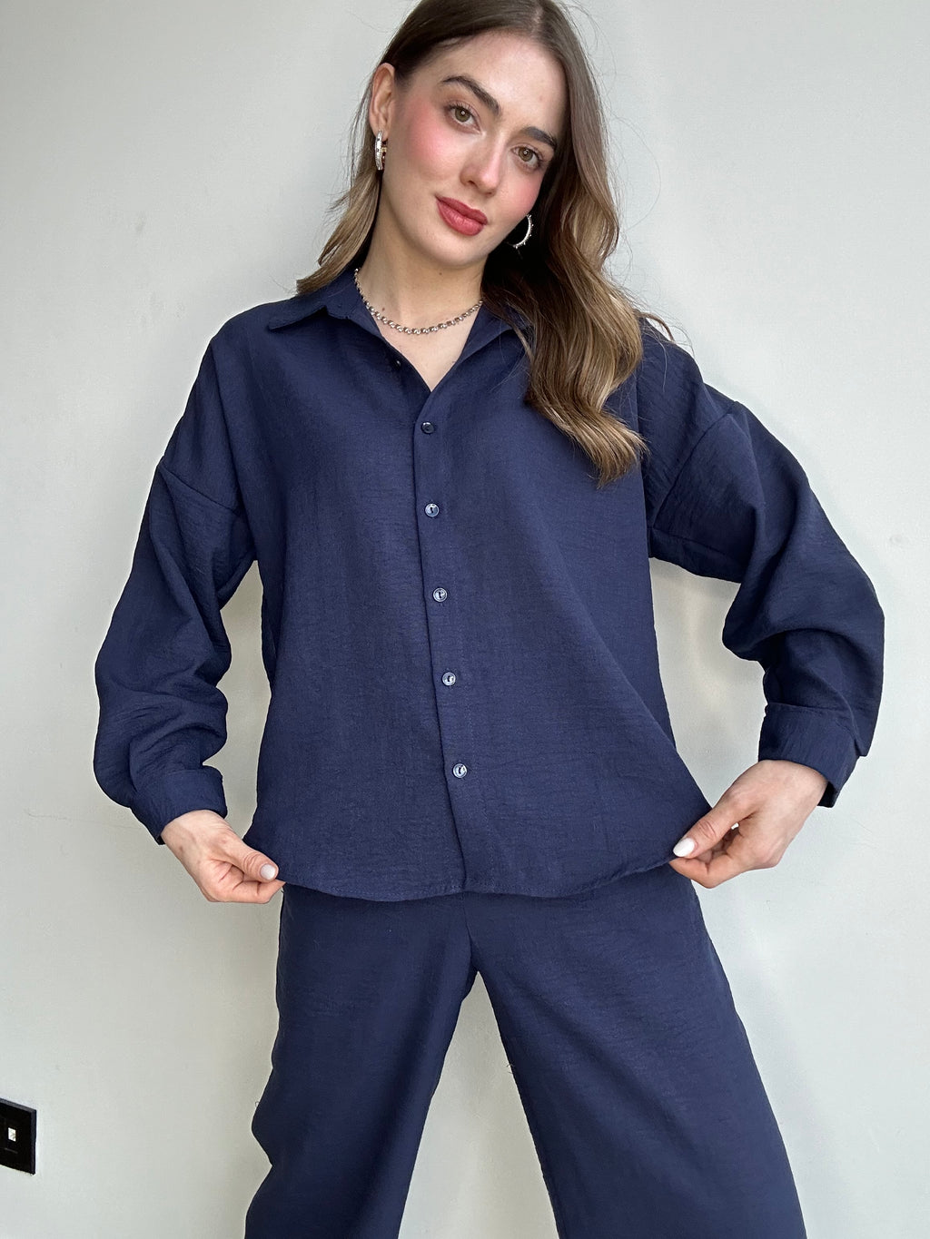 Aec Prive Women's Linen Shirt and Pants Set -4555