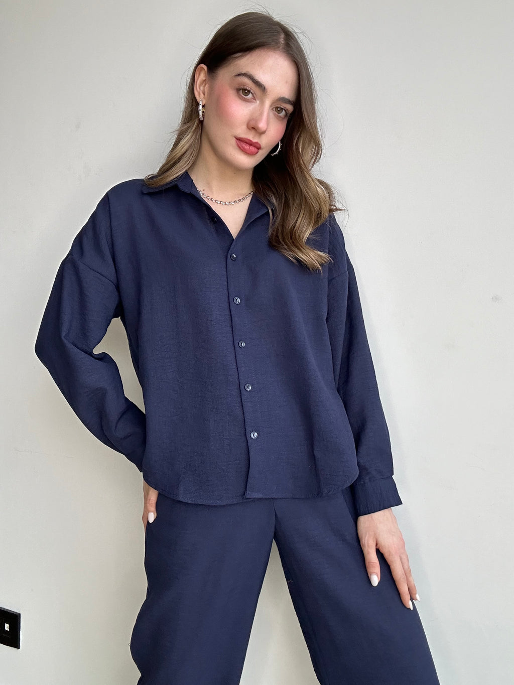Aec Prive Women's Linen Shirt and Pants Set -4555