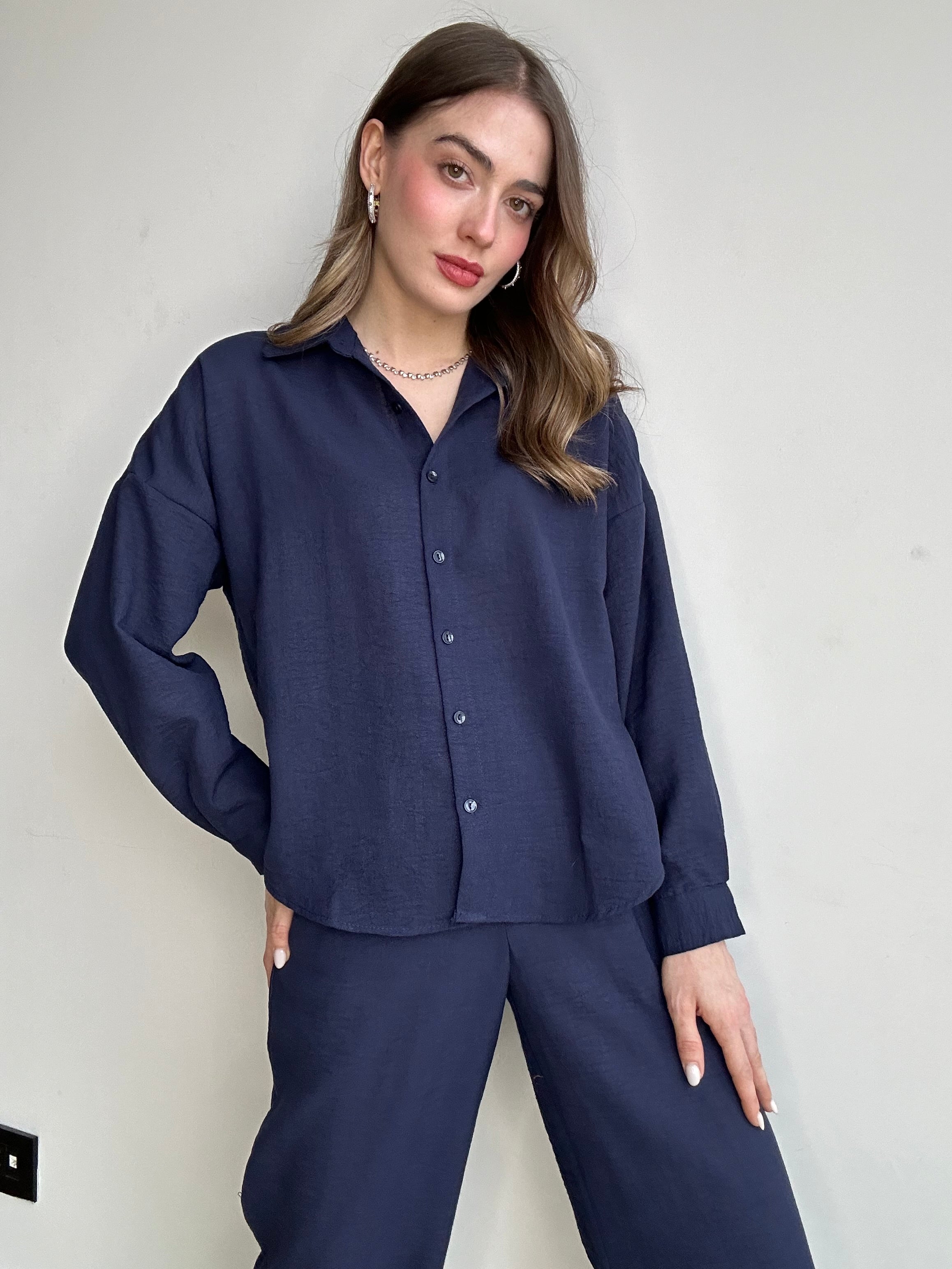 Aec Prive Women's Linen Shirt and Pants Set -4555