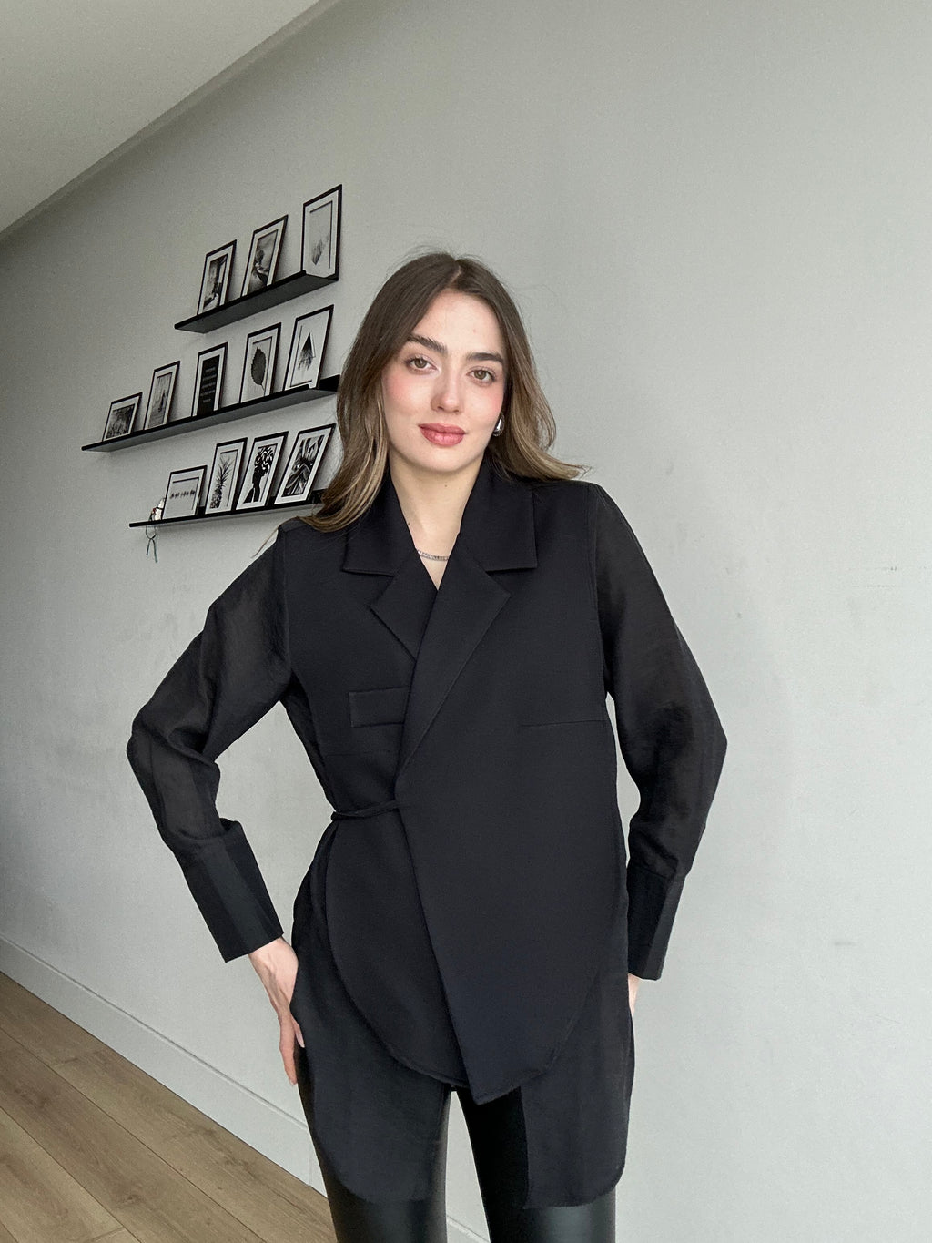Aec Prive Kadın Couture Tül Detaylı Özel Tasarım Ceket -56699