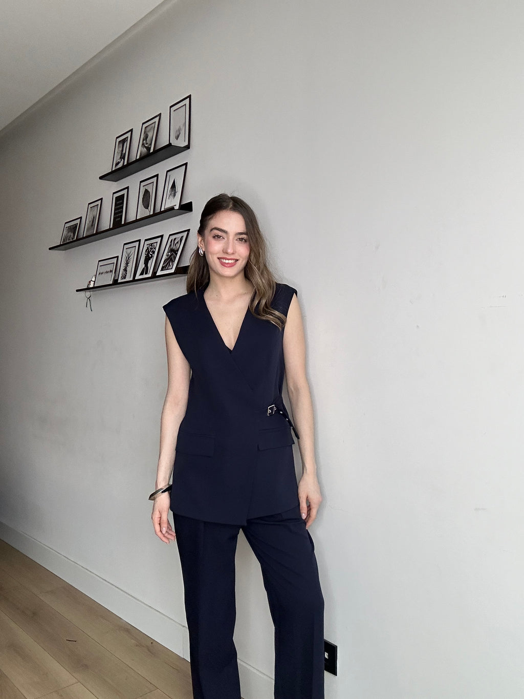 Aec Prive Lüx Tailored Kemer Detaylı Yelek Pantolon Takım - 8832
