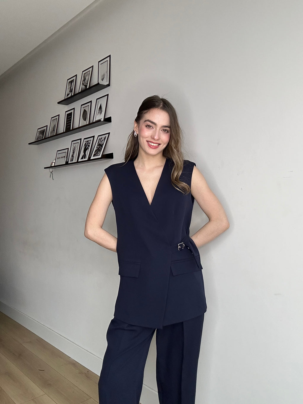 Aec Prive Lüx Tailored Kemer Detaylı Yelek Pantolon Takım - 8832