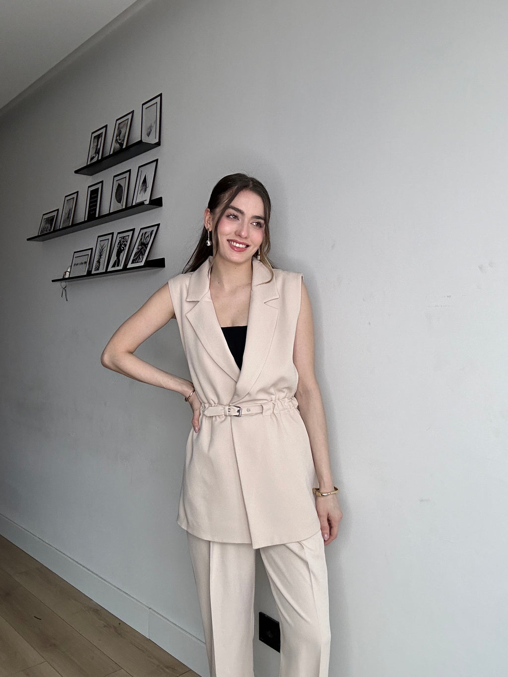 Aec Prive Lüx Silhouette Belden Oturtmalı Yelek Takım- 4467