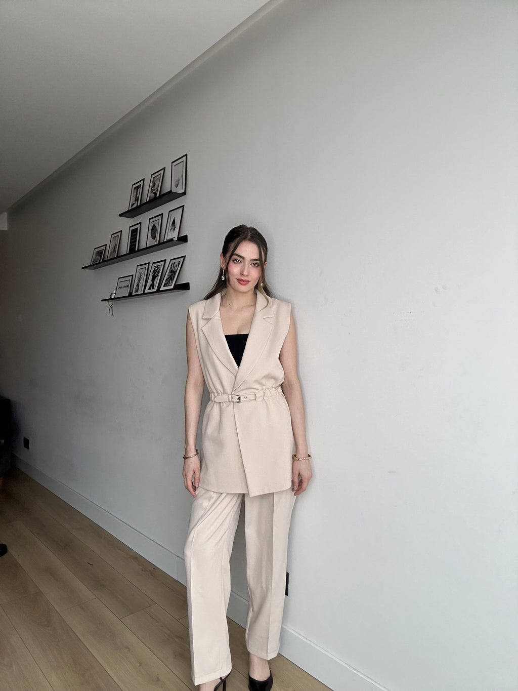 Aec Prive Lüx Silhouette Belden Oturtmalı Yelek Takım- 4467