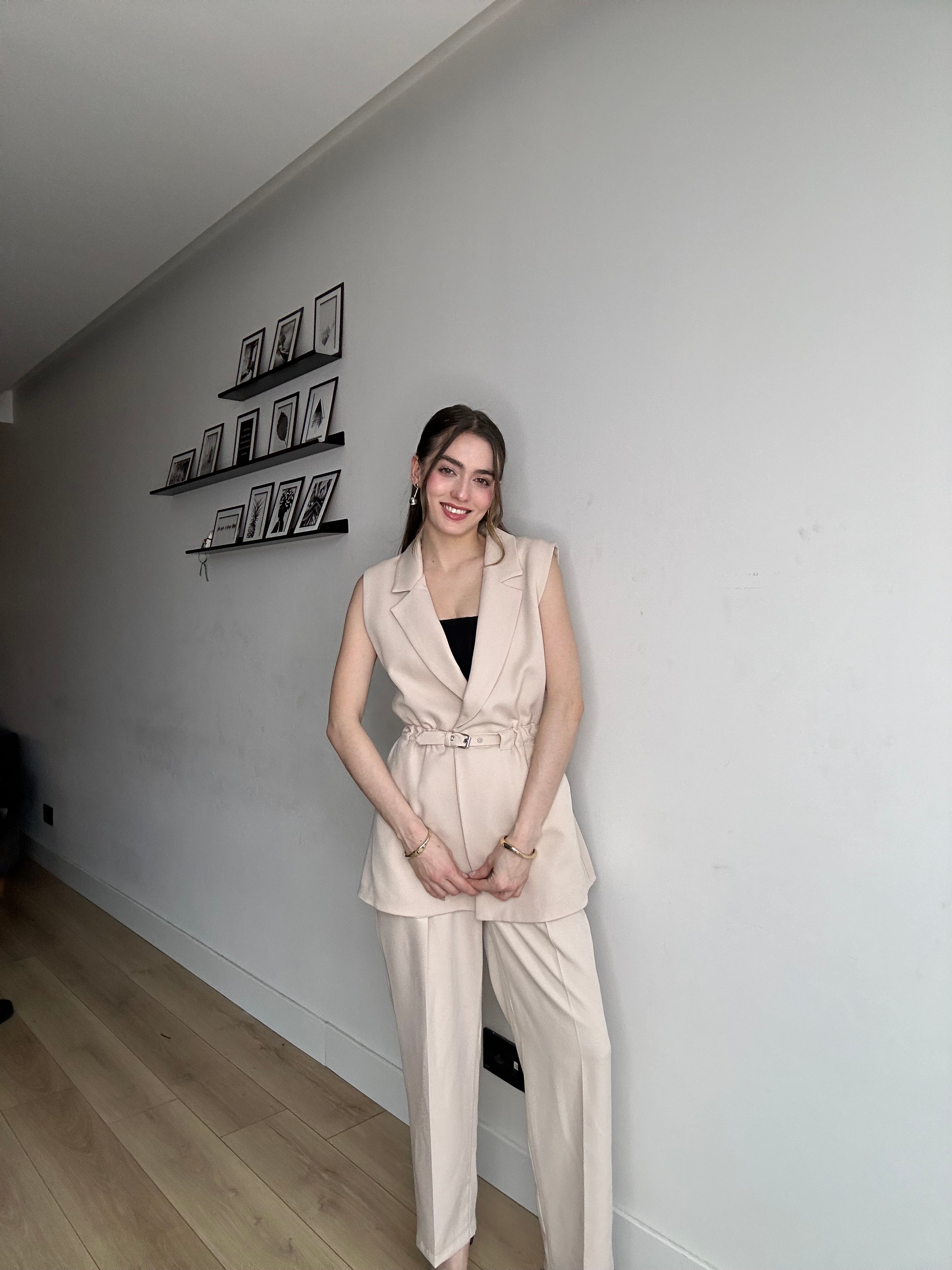 Aec Prive Lüx Silhouette Belden Oturtmalı Yelek Takım- 4467