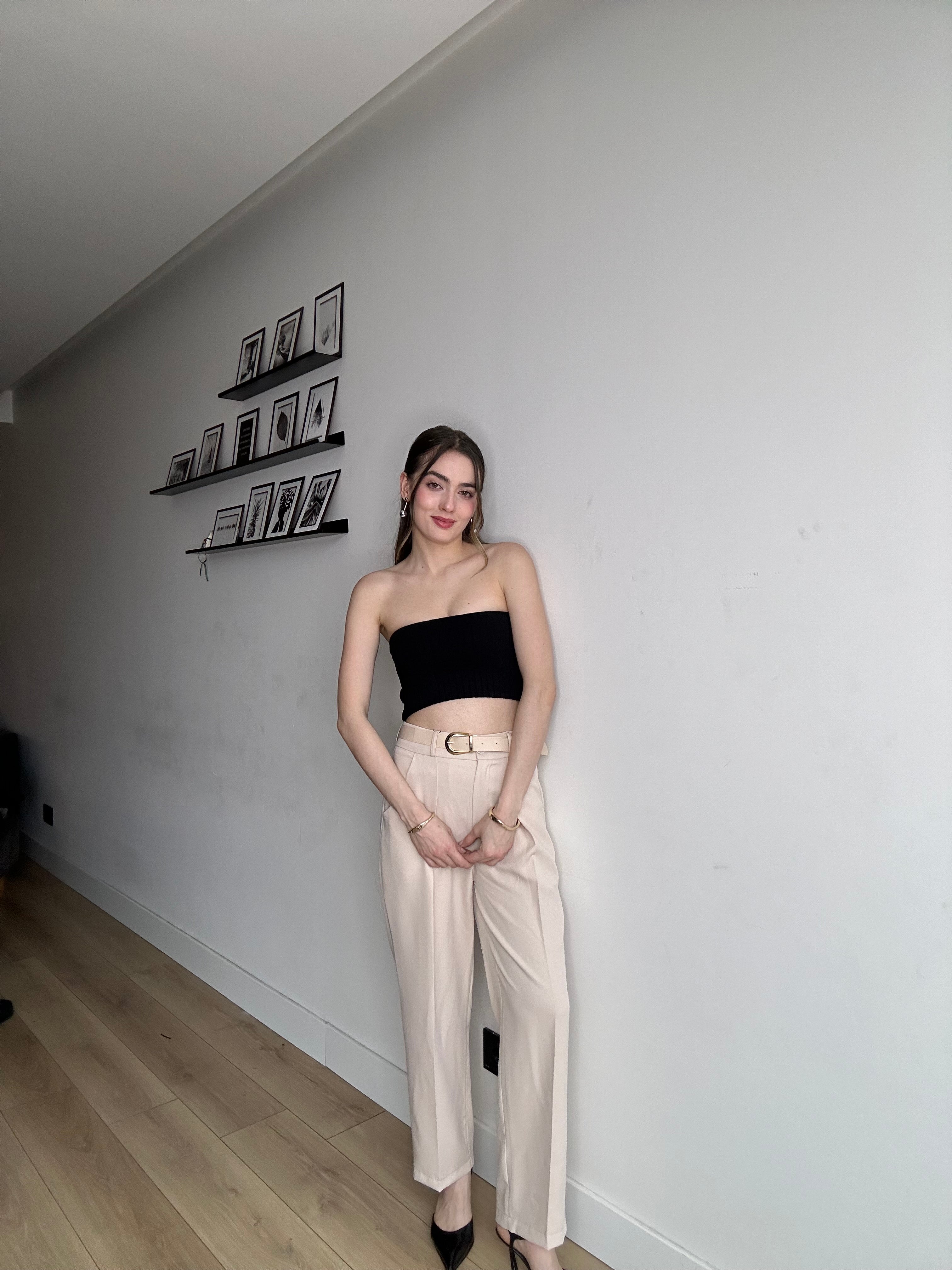 Aec Prive Kadın Premium Kalite Kemerli Yelek Pantolon Takım- 55323