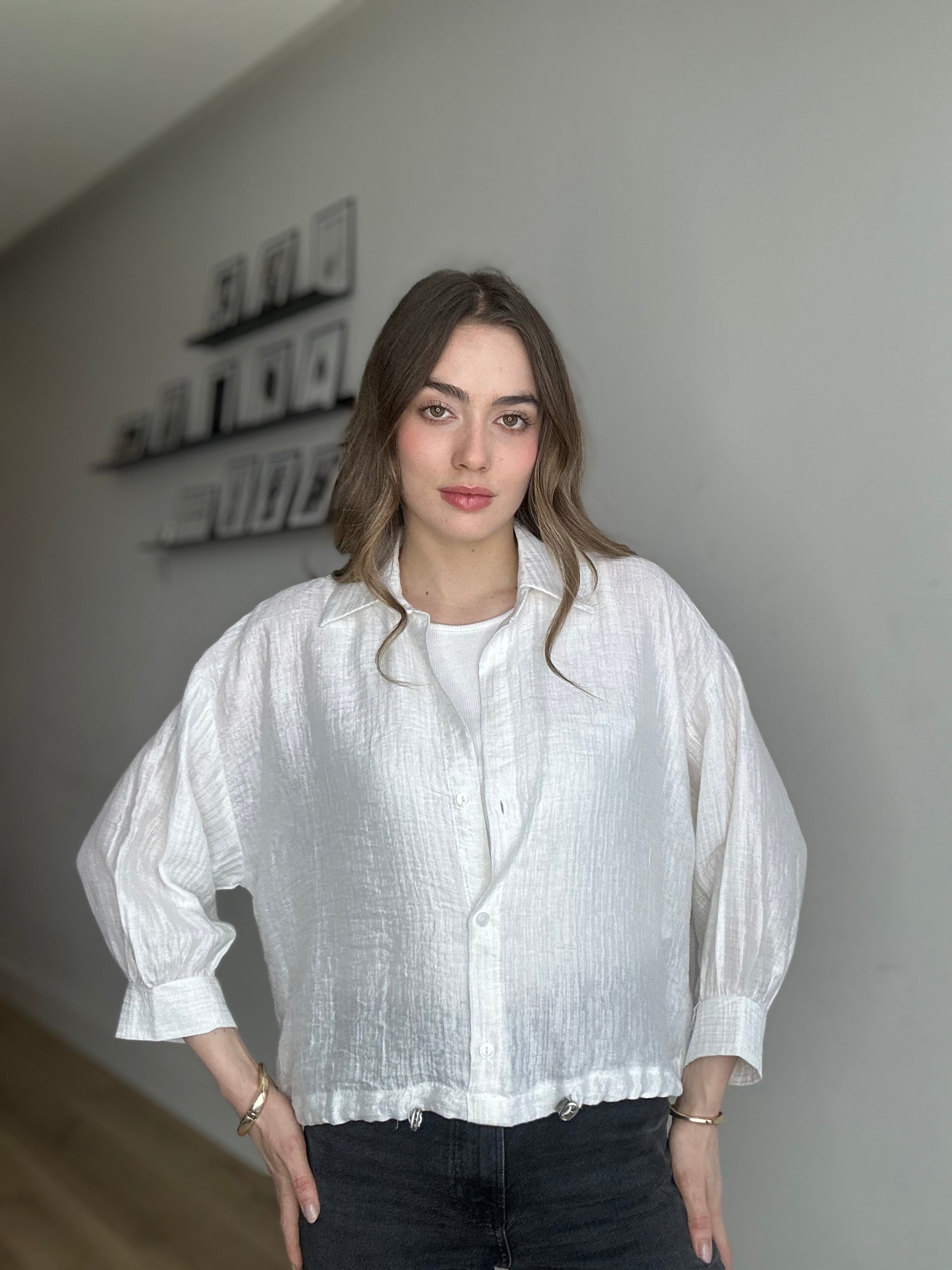 Aec Prive Kadın Zamansız Kesim Premium T-Shirt Gömlek İkili Takım- 6699