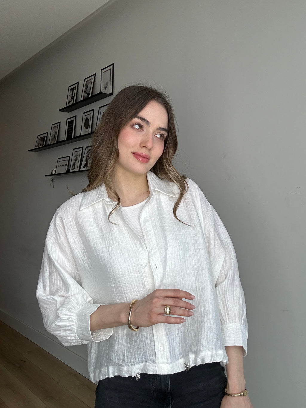 Aec Prive Kadın Zamansız Kesim Premium T-Shirt Gömlek İkili Takım- 6699
