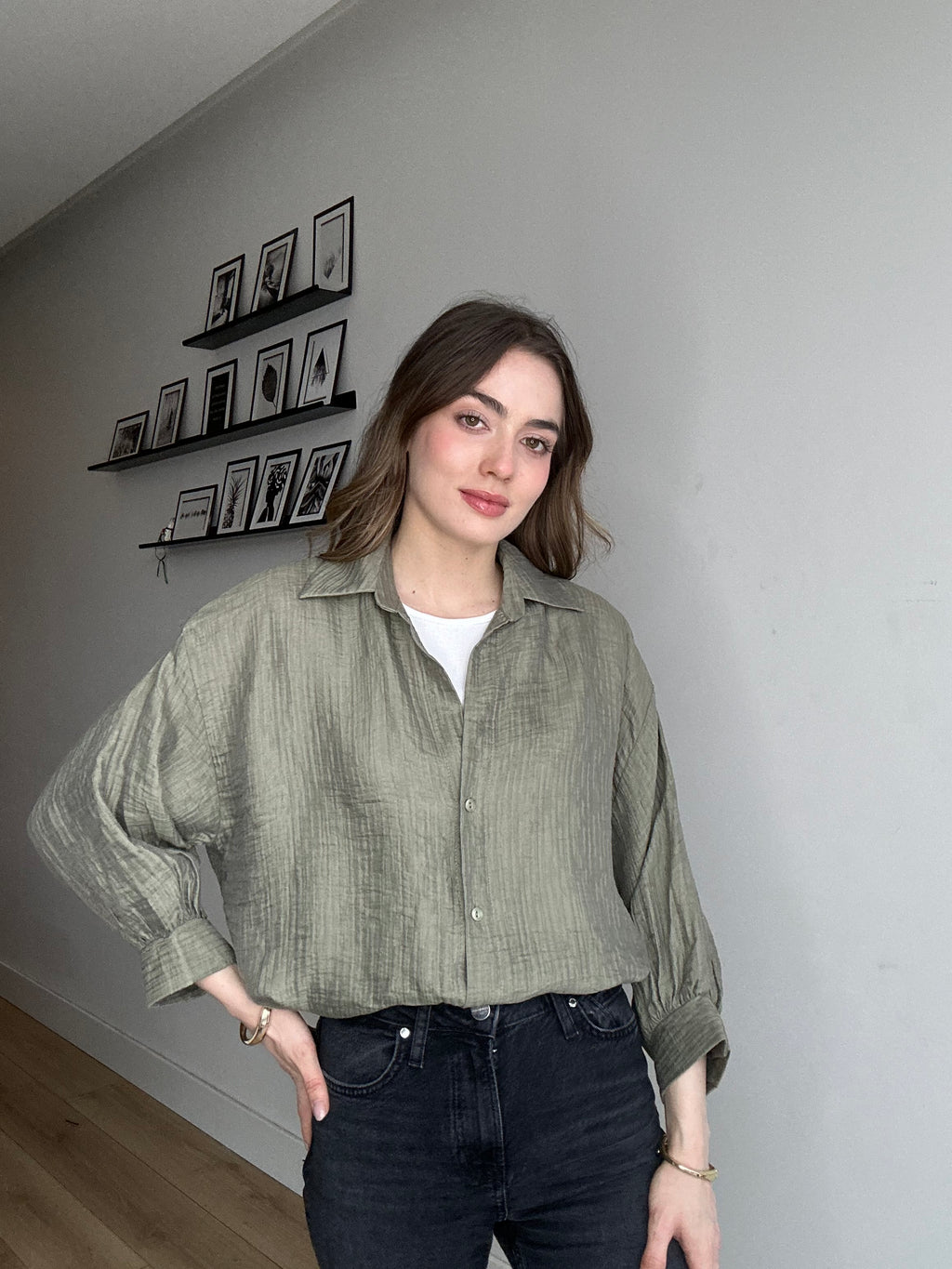 Aec Prive Kadın Zamansız Kesim Premium T-Shirt Gömlek İkili Takım- 6699