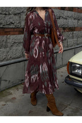 Aec Prive astarlı tül elbise kadın, kemerle tamamlanmış şık ve rahat bir moda seçeneği