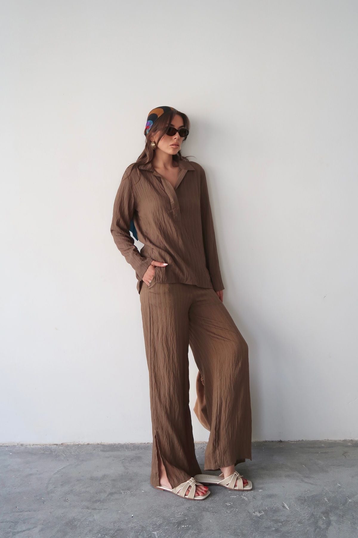 Aec Prive kadın gömlek pantolon takım, rahat kesim ve şık tasarım ile yaz ayları için ideal