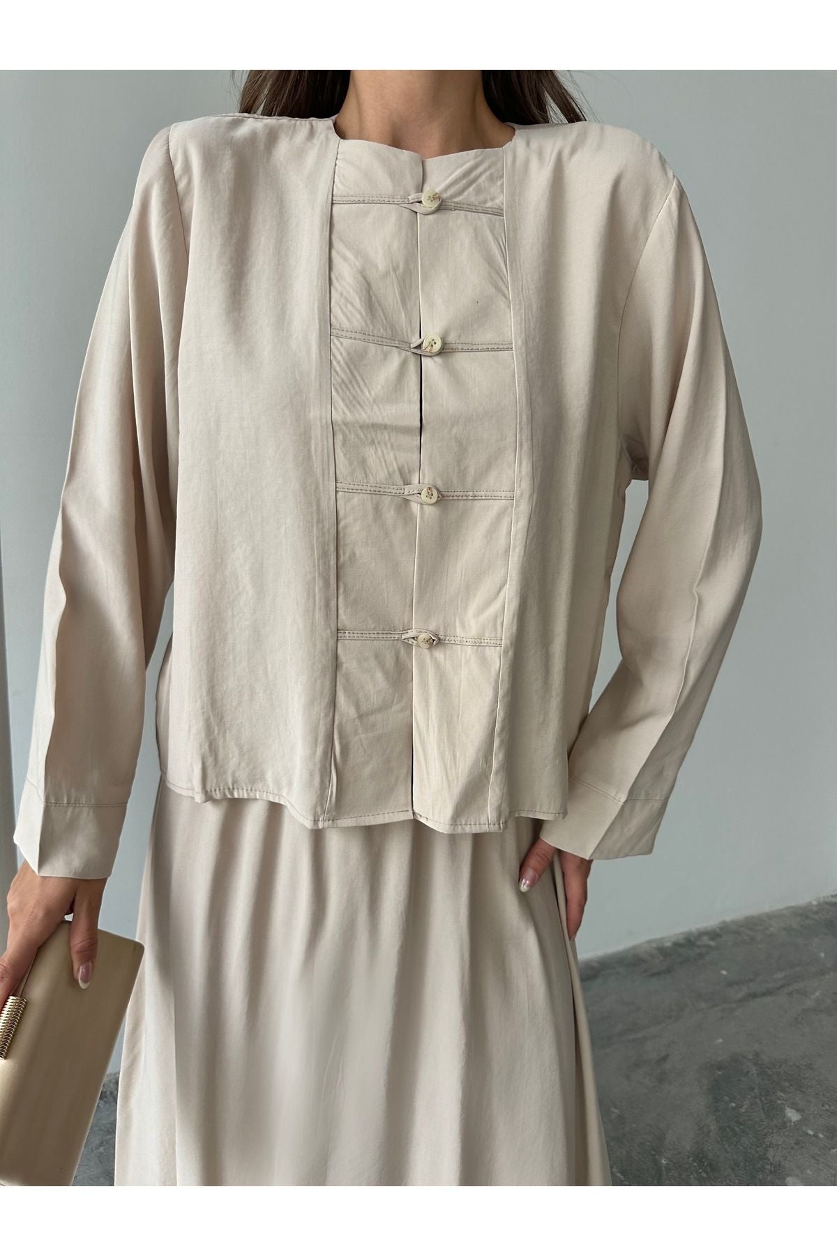 Aec Prive pamuklu kadın bluz pantolon takım, şık ve rahat tasarım ile günlük kullanım için ideal