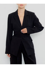 Aec Prive şal detaylı blazer ceket ile uyumlu pantolon takımı, şık ve modern görünüm için ideal