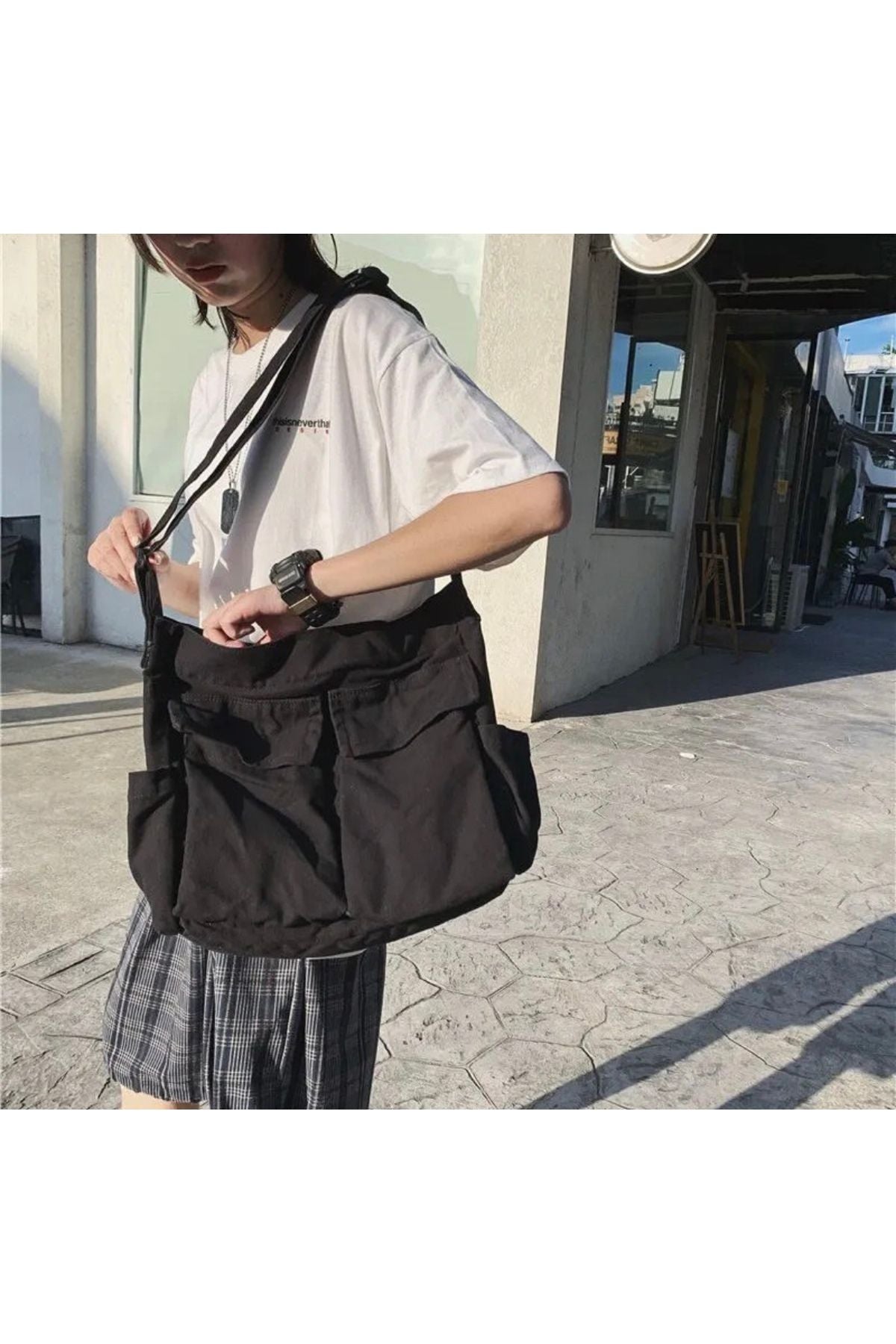 Aec Prive unisex çok amaçlı omuz çantası, şık tasarımı ile günlük kullanım için ideal